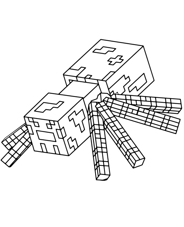 Coloring book spider Minecraft